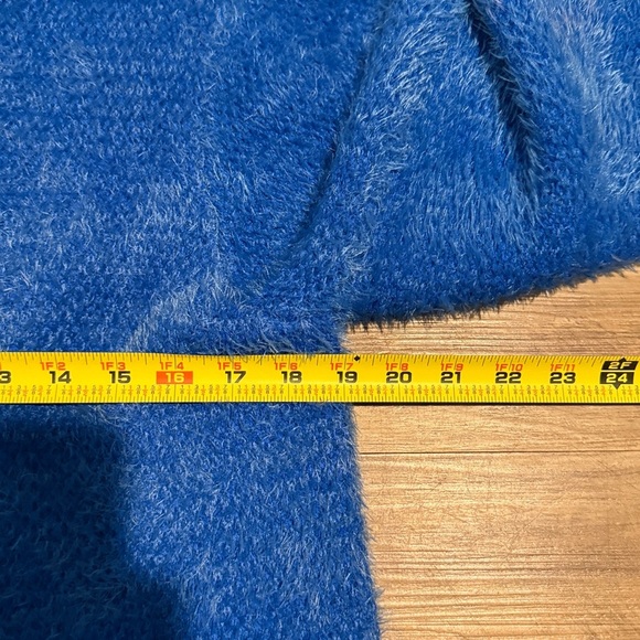 Women’s Lauren Michelle Sweater Knit Open Front Buttons Blue Silver Sz Medium - Picture 9 of 9